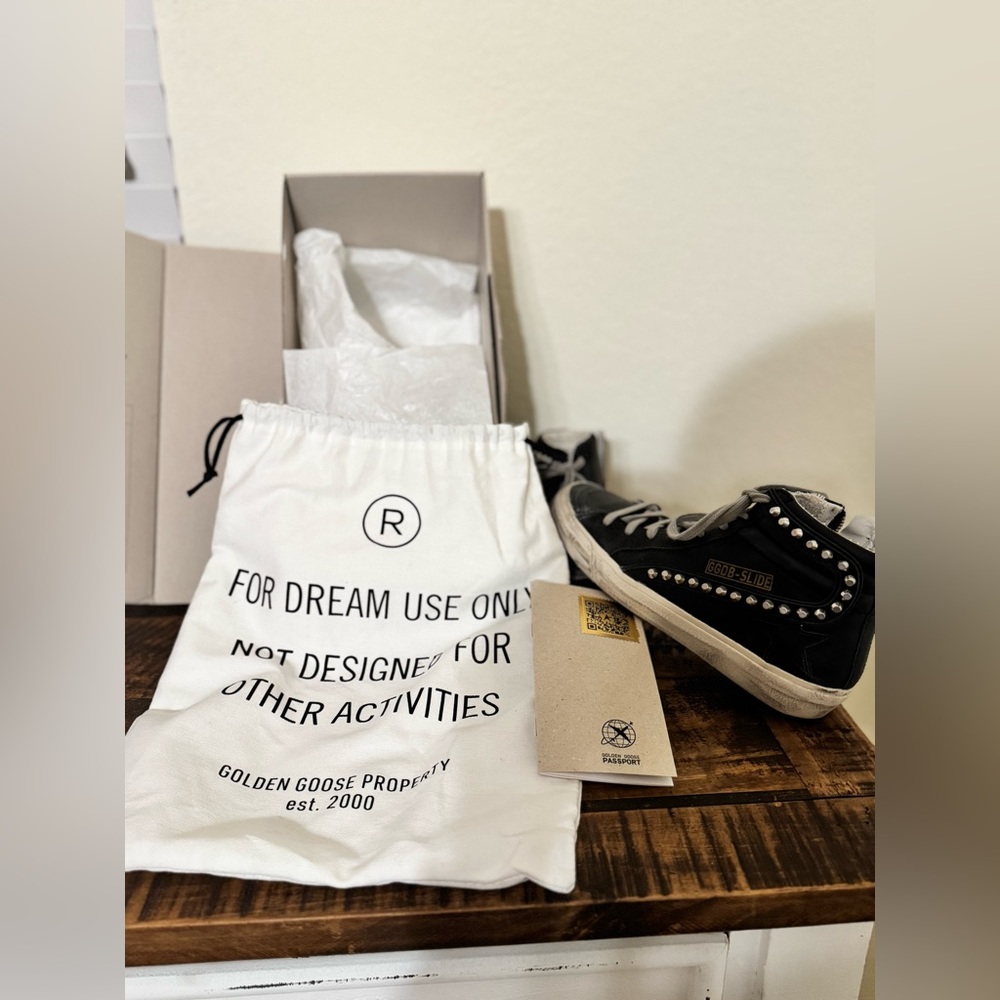 Golden Goode Women's Slide black with studs - Picture 8 of 10